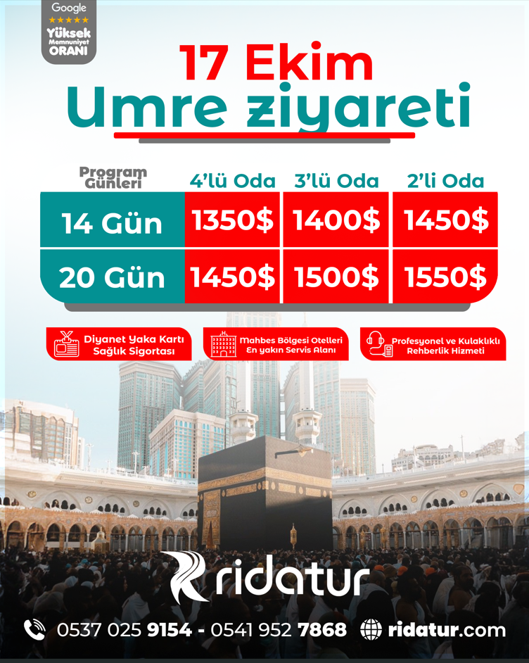 17 Ekim Umre Ziyareti