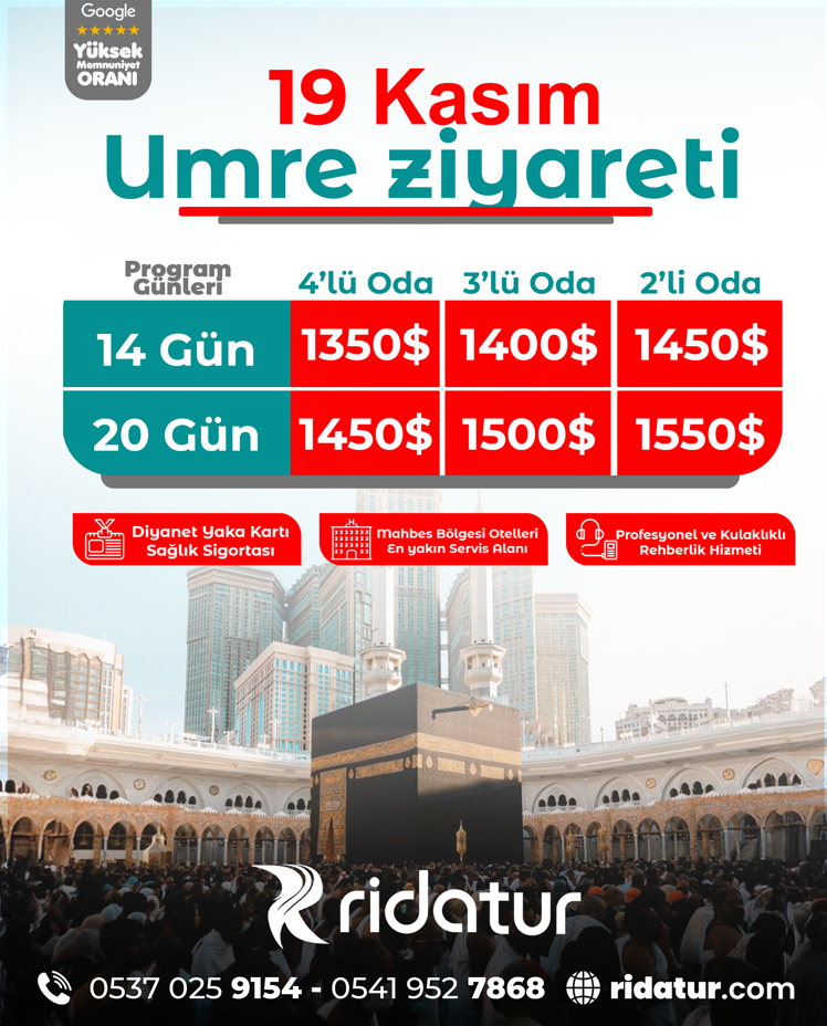 19 Kasım Umre Ziyareti