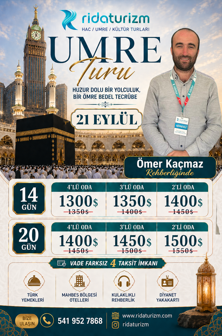 21 Eylül Ekonomik Umre Paketi